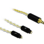 Cablu audio jack stereo 3.5mm 4 pini la 2 x 2 pini T-T 1.25m, Delock 85849