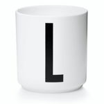 Cana Design Letters Personal Porcelain Cup Litera L Alb 325ml