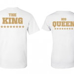 Set tricouri de cuplu "The King /His Queen Gold", Zoom Fashion