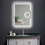 Oglinda LED Touch cu Functie Dezaburire Lupa Cosmetica 60x80 cm, rivani