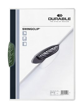 Dosar din plastic, cu clip, verde, DURABLE Swingclip, DURABLE