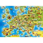 Puzzle educational cu 212 piese, Harta Europei, 40 x 46 cm, 7 ani +, Mercaton