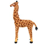 vidaXL Jucărie de pluș girafă în picioare, maro și galben, XXL, vidaXL