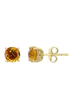 Bijuterii Femei Effy 14K Yellow Gold Citrine Stud Earrings ORANGE