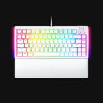 Tastatura mecanica gaming BlackWidow V4 75%, taste ABS, layout US, iluminare RGB, cu 6 butoane customizabile, suport pentru incheietura magnetic, alb