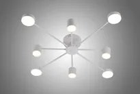 Lustra LED RFAN, Model R9029-8, cu Telecomanda, 3 Tipuri de Lumina, Intensitate Reglabila, 96W, Alb