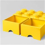 Cutie depozitare LEGO 2x4 cu sertare galben 40061732, 