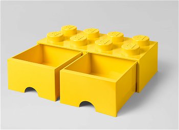Cutie depozitare LEGO 2x4 cu sertare galben 40061732, 