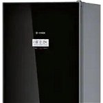 Combina frigorifica Bosch KGF39SB45 Serie 8, Home Connect Ready, 343 litri, NoFrost, Multi Airflow, FreshSense, Clasa A+++, usi sticla neagra