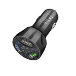 Incarcator Auto Inteligent Premium cu 3 Porturi USB 3.0 Fast Charge Multiple Protectii pentru Siguranta si Incarcare Rapida, Negru, Original Deals