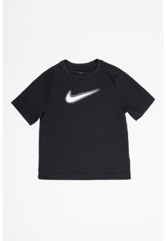 Nike, Tricou cu imprimeu logo pentru fitness, Negru, Alb, 147-158 CM