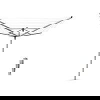 Uscator de rufe rotativ cu 4 brate + cu suport fixare pamant, Brabantia, Lift-O-Matic, 50 m capacitate de uscare, otel, gri metalizat, Brabantia