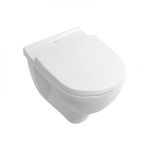 Set vas WC suspendat Villeroy & Boch O.Novo Ceramic Plus 56x36cm Directflush si capac cu Inchidere lenta si QuickRelease alb Alpin, Villeroy&Boch