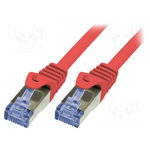 Cablu de retea , Logilink , Cat.6A 10G S/FTP PIMF PrimeLine , 0.50 m , rosu, LogiLink