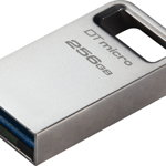 Memorie USB Kingston 256GB DataTraveler Micro 200MB/s Metal USB 3.2 Gen 1