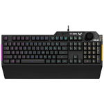 Tastatura gaming ASUS TUF K1 iluminare RGB 5 zone suport ergonomic detasabil rezistenta lichide Negru