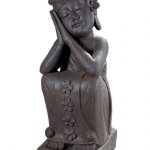 Figurina Buddha on base Calma, Fibra de sticla, Maro, 29x35.5x71 cm, GILDE