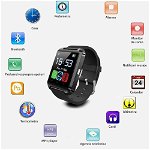 Ceas smartwatch, bluetooth, 11 functii, handsfree, MP3 player, SoVogue, negru, SoVog