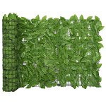 Paravan de balcon vidaXL, frunze verde inchis, 500x75 cm, 1.85 kg
