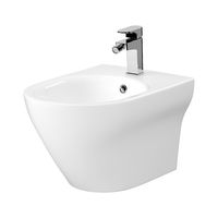 Bideu suspendat, Cersanit, Larga, oval, alb, 