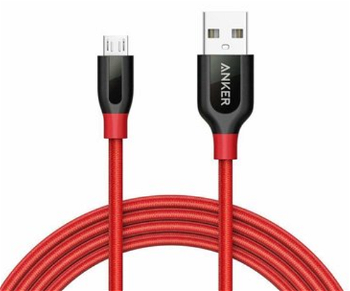 PowerLine+ USB Male la microUSB Male, 1.8 m, Red, Anker
