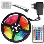 Kit Banda Led FOXMAG24® Multicolora RGB , Telecomanda 24 taste cu IR , Transformator 2A , 300 LED-uri , Lungime 5m, FOXMAG24