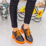 Pantofi Casual Dama ZP1973 Black-Orange | Mei, Mei