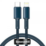 Cablu USB-C, Baseus, Lightning, impletit de inalta densitate, 20 W, 5 A, PD, 1 m, Albastru