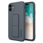 Husa Spate Wozinsky Compatibila Cu iPhone 12 Pro Max, Cu Stand Metalic Pe Spate, Protectie La Camera - Navy Blue, Wozinsky
