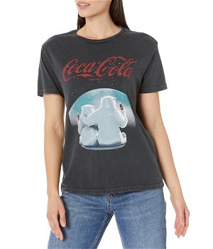 Imbracaminte Femei Lucky Brand Polar Bear Coca Cola Boyfriend Tee Anthracite, Lucky Brand