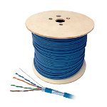 Tambur 500 ml cablu F/UTP Cat.5e, 4x2xAWG24/1, PVC, Eca, albastru HSKF424PP5, SCHRACK