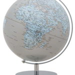 Decorațiune Globe, 34x25x25 cm, plastic/ metal, argintiu/ albastru, Mauro Ferretti