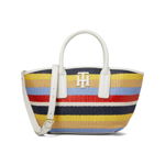 Genti Femei Tommy Hilfiger Sally Printed Straw Small Tote MultiWhite Greige, Tommy Hilfiger