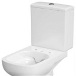 Set Vas WC compact Colour, Cersanit, rezervor WC 3/5L alimentare laterala, evacuare orizontala