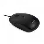 Mouse Serioux cu fir, optic, Noblesse 9800M, 1000dpi, negru, ambidextru, blister, cablu 1.6m, USB, SERIOUX