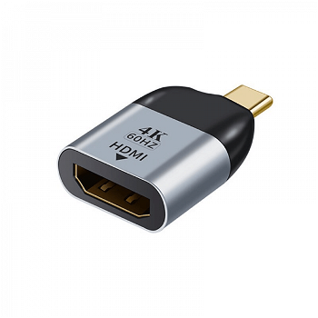 Mini convertor adaptor USB Type-C tata la HDMI mama Ultra HD 4K compact si portabil negru-albastru, krasscom