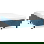 vidaXL Cadru de pat fără saltea albastru închis 120x190 cm catifea, vidaXL