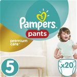 Scutece chilotel Pampers Premium Care Pants Carry Pack 5 Junior, 11-18 kg, 20 buc, Pampers