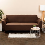 Husă multielastică 4Home Comfort Plus, pentru canapea, maro, 180 - 220 cm, 4Home