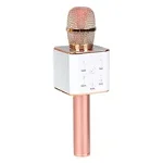 Microfon Karaoke Wireless FOXMAG24, cu Bluetooth si boxa inclusa, autonomie 3-5h, Rose Gold, FOXMAG24