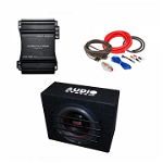 Pachet Subwoofer auto Audiosystem AS 12 500W + Amplificator Apocalypse AAP 550.1D + Kit de cabluri complet, Audiosystem
