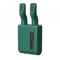 Uscator de Pantofi, Functie de Uscare, Dezinfectie, Dezodorizare, Montaj pe Perete fara Perforare, din PVC, Silentios, Timer, Verde