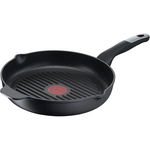 Nou! Tigaie Grill Tefal E2294075, inveliș antiaderent Titanium, baza Thermo-Fusion, maner fix, indicator temperatura Thermo-Signal, 26 cm, Negru
