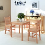 Set masă și scaune din lemn de pin, 3 piese, Casa Practica