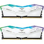 Memorie T-Force Delta RGB White 32GB (2x16GB) DDR5 5600MHz Dual Channel Kit, Team Group