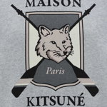 MAISON KITSUNÉ College Fox Sweatshirt LIGHT GREY MELANGE, MAISON KITSUNÉ