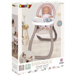 Scaun de masa pentru papusi Smoby Baby Nurse maro, Smoby