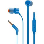 Casti In-Ear JBL T160 cu fir, Microfon, Jack 3.5 mm, Albastru, JBL