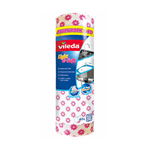 Rola cu 40 de lavete de unica folosinta Light & Soft, Vileda, Poliester/Vascoza, Alb/Roz