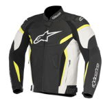 Geaca piele naturala ALPINESTARS GP PLUS R V2 AIRFLOW culoare negru fluorescent alb yellow marime 56